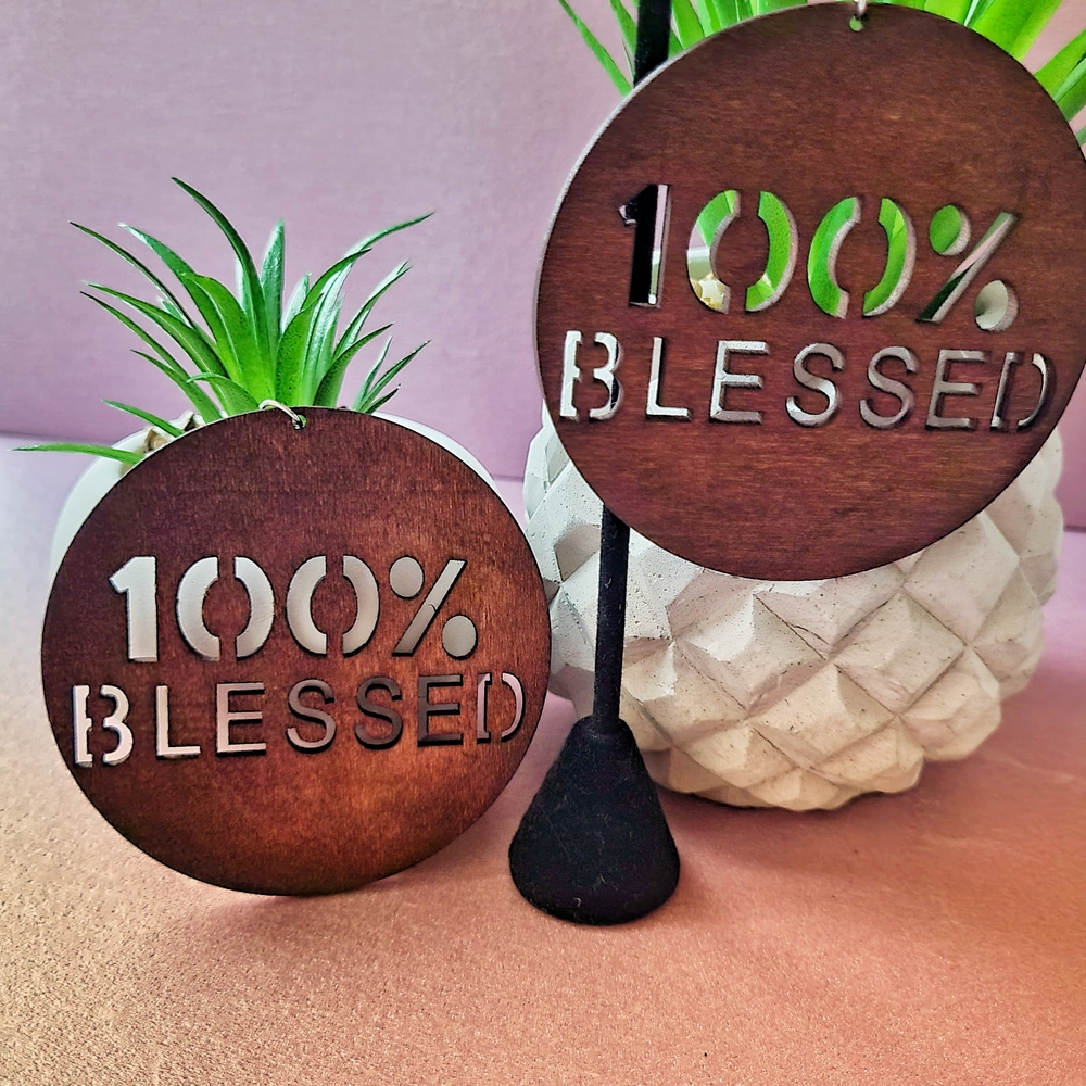 NWOT Brown '100% Blessed' Earrings